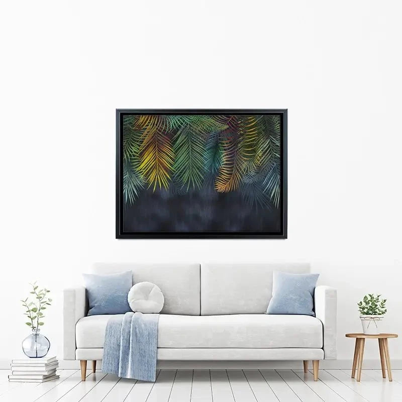 Tropical Hanging Leaves Canvas Print Tropical Hanging Leaves Canvas Print wall art product Katrine_arty / Shutterstock