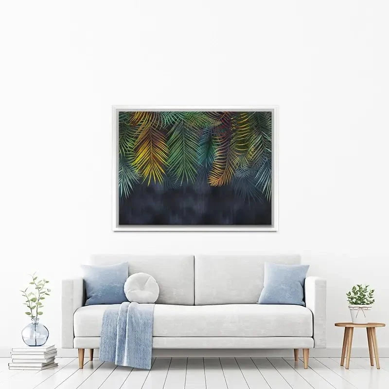 Tropical Hanging Leaves Canvas Print Tropical Hanging Leaves Canvas Print wall art product Katrine_arty / Shutterstock