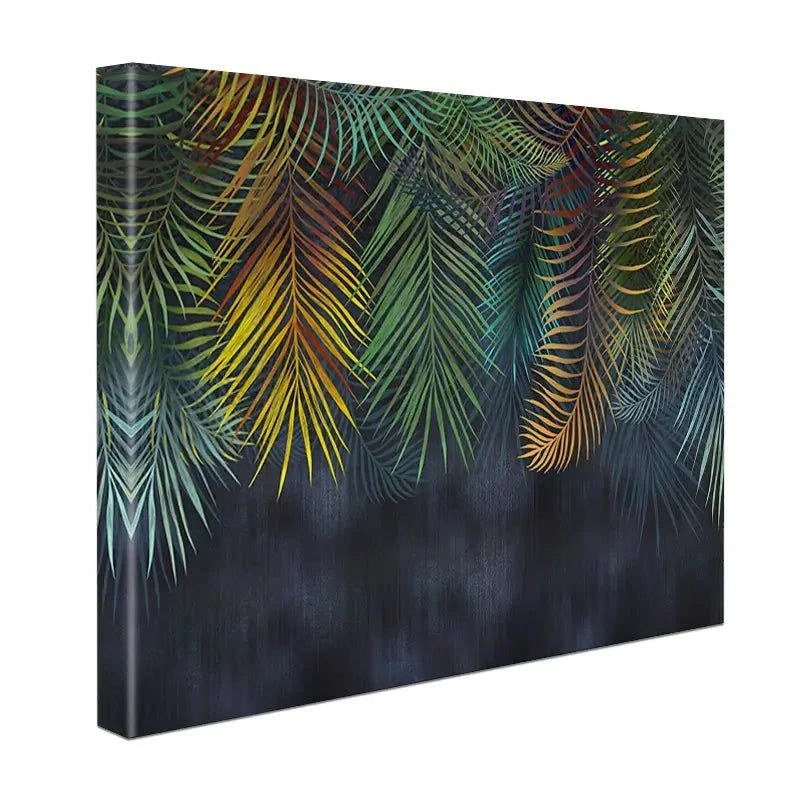 Tropical Hanging Leaves Canvas Print Tropical Hanging Leaves Canvas Print wall art product Katrine_arty / Shutterstock