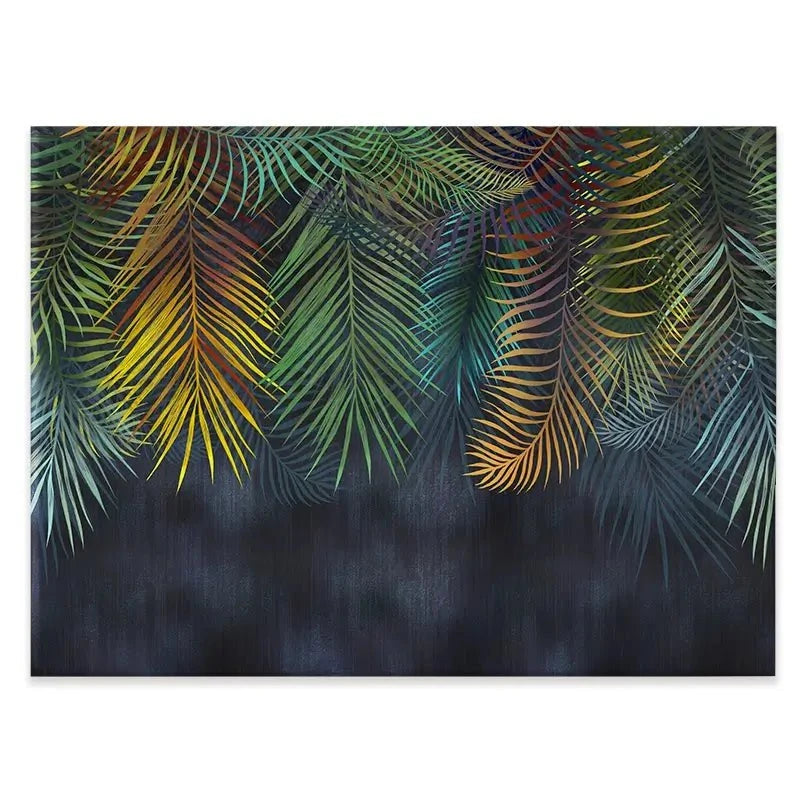 Tropical Hanging Leaves Canvas Print Tropical Hanging Leaves Canvas Print wall art product Katrine_arty / Shutterstock