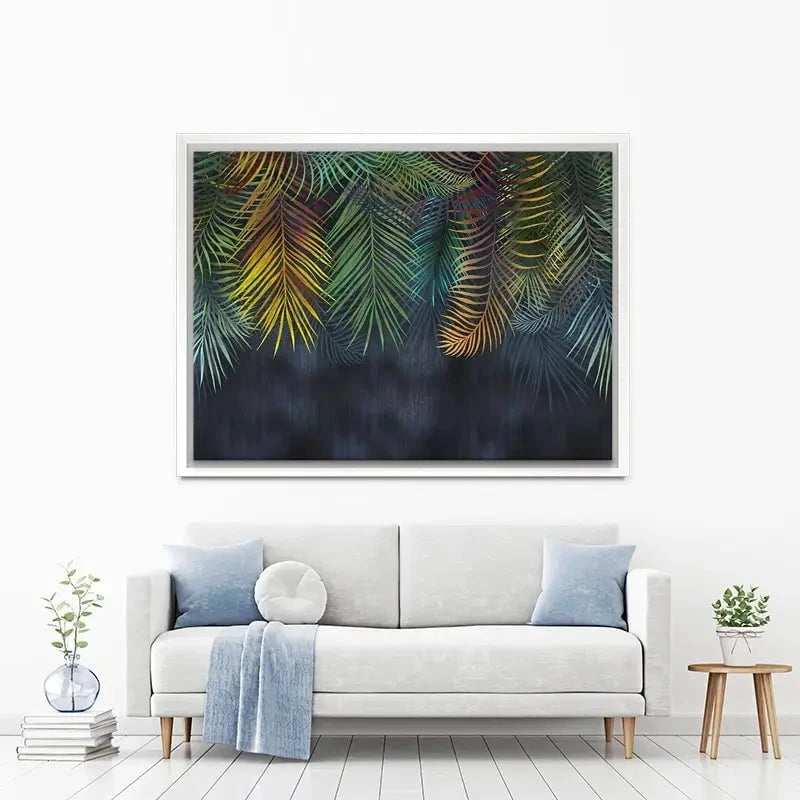 Tropical Hanging Leaves Canvas Print Tropical Hanging Leaves Canvas Print wall art product Katrine_arty / Shutterstock