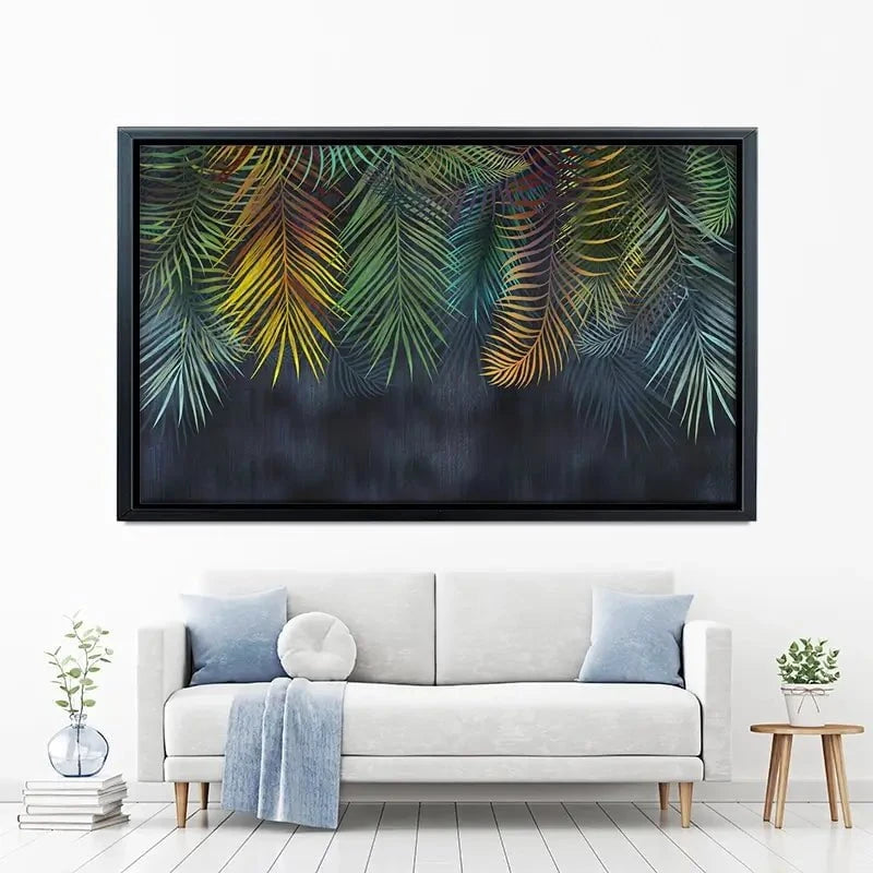 Tropical Hanging Leaves Canvas Print Tropical Hanging Leaves Canvas Print wall art product Katrine_arty / Shutterstock