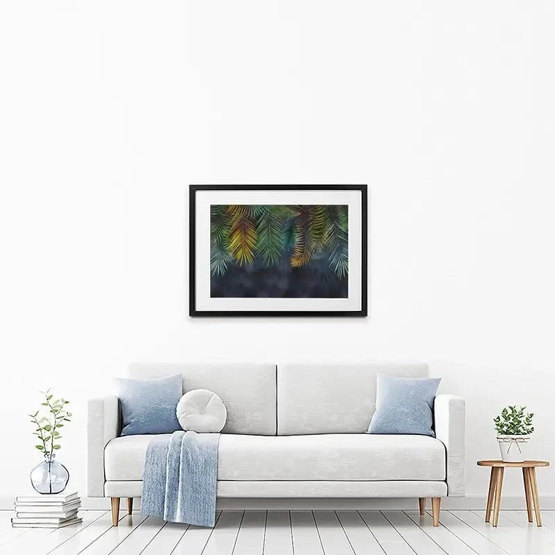 Tropical Hanging Leaves Framed Art Print Tropical Hanging Leaves Framed Art Print wall art product Katrine_arty / Shutterstock