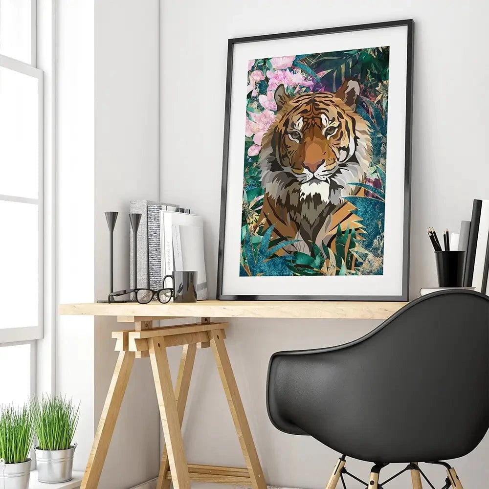 Tropical Tiger Framed Art Print Tropical Tiger Framed Art Print wall art product Sarah Manovski