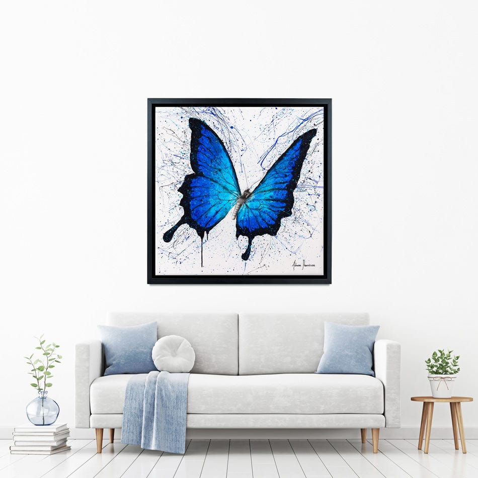 Tropics Of Blue Butterfly Canvas Print wall art product Ashvin Harrison