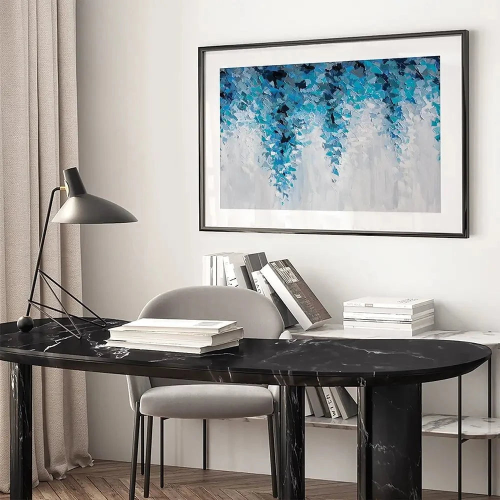 Tumbling Blue Abstract Framed Art Print Tumbling Blue Abstract Framed Art Print wall art product Olga Tkachyk