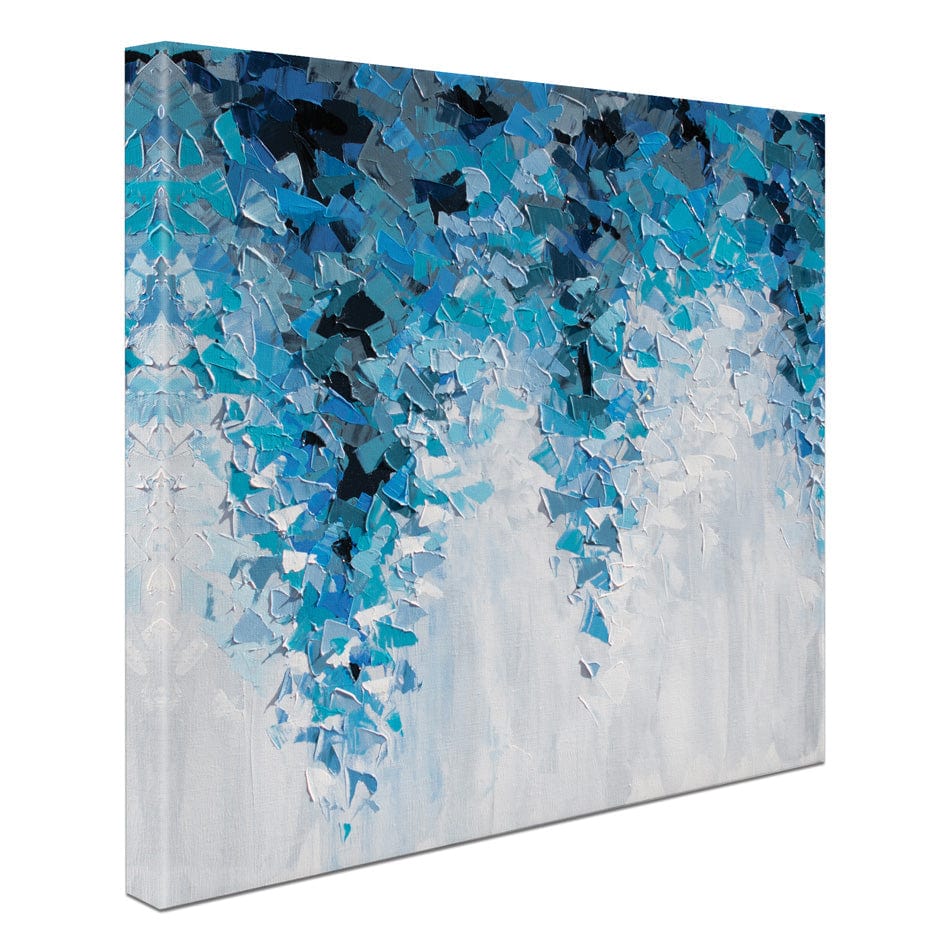 Tumbling Blue Abstract Square Canvas Print wall art product Olga Tkachyk