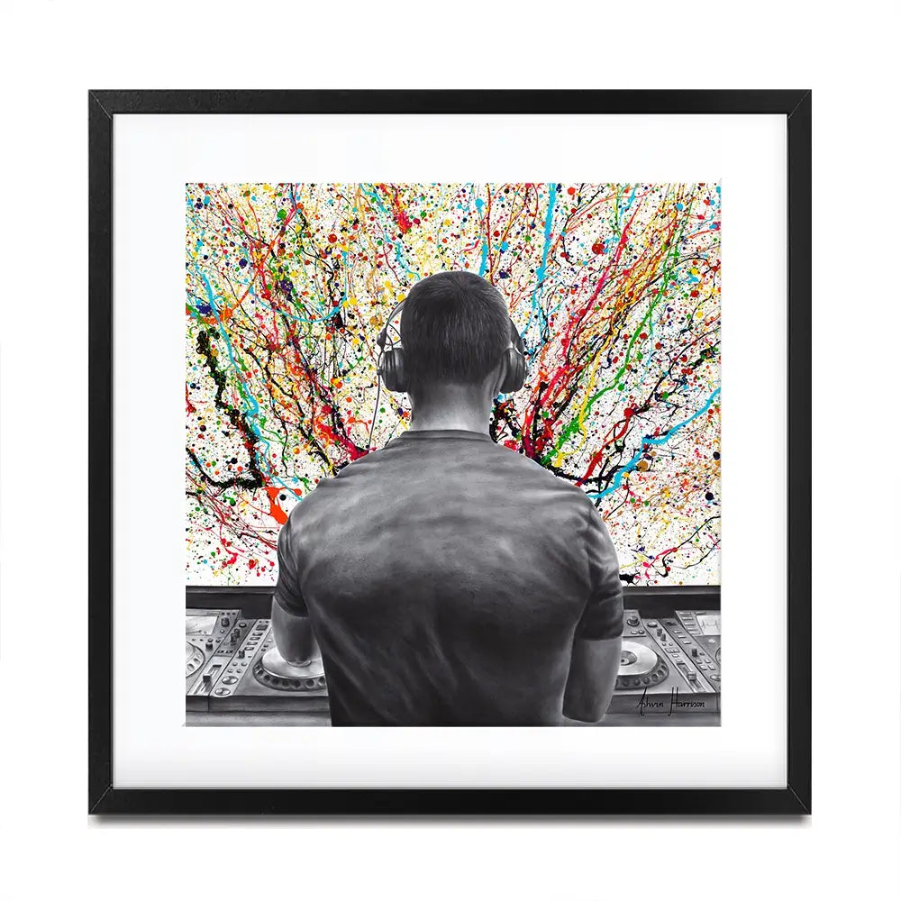 Turn It Up DJ Square Framed Art Print Turn It Up DJ Square Framed Art Print wall art product Ashvin Harrison