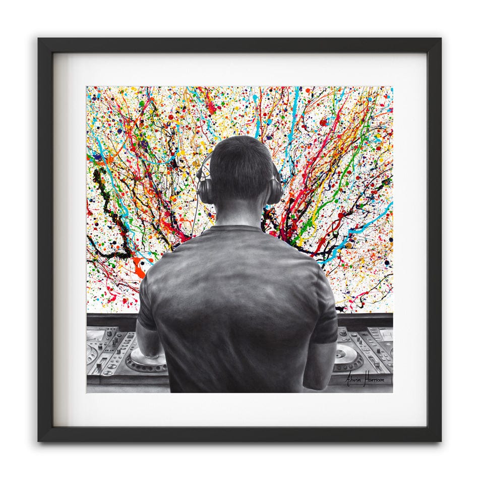 Turn It Up DJ Square Framed Art Print wall art product Ashvin Harrison