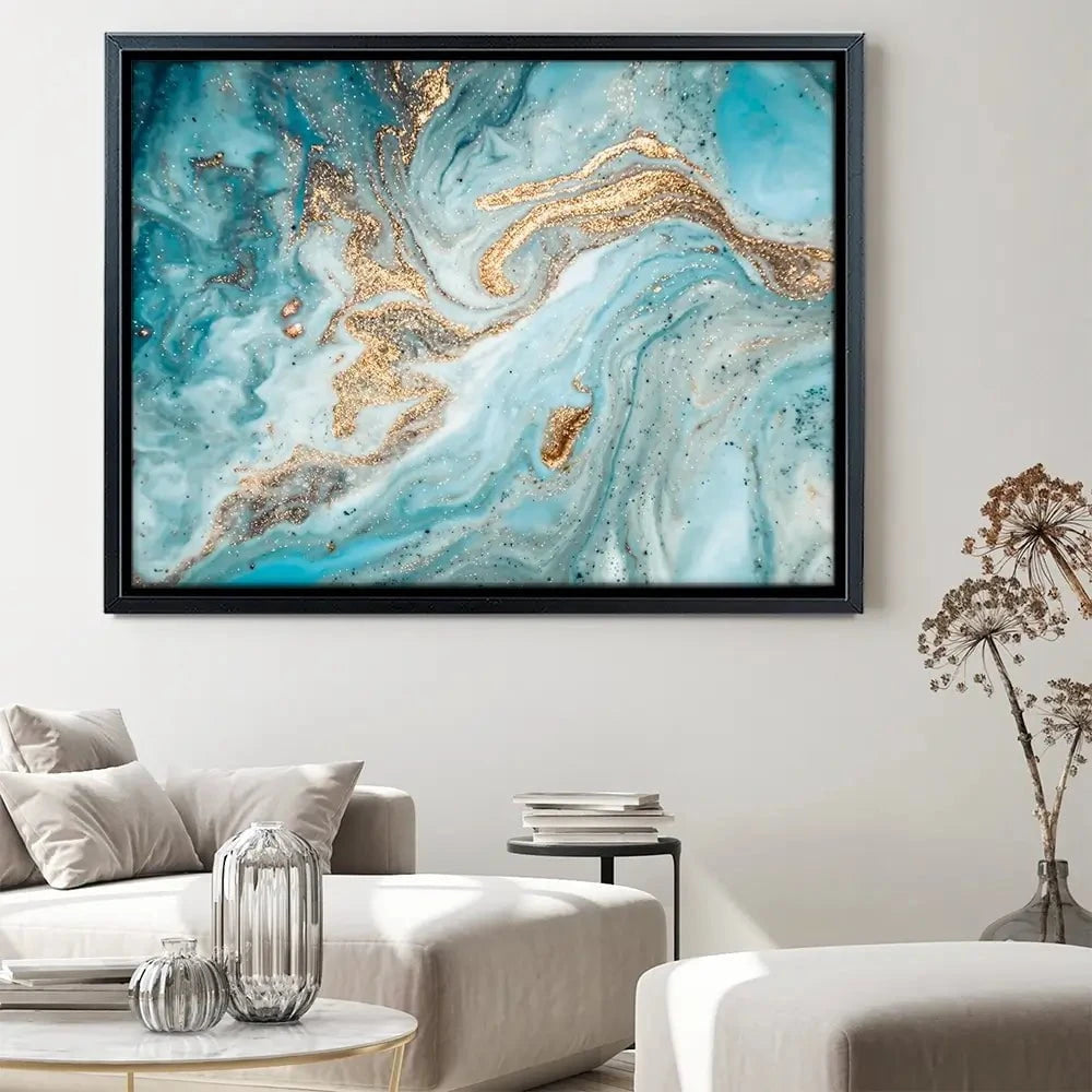 Turquoise Marble Canvas Print Turquoise Marble Canvas Print wall art product CARACOLLA / Shutterstock