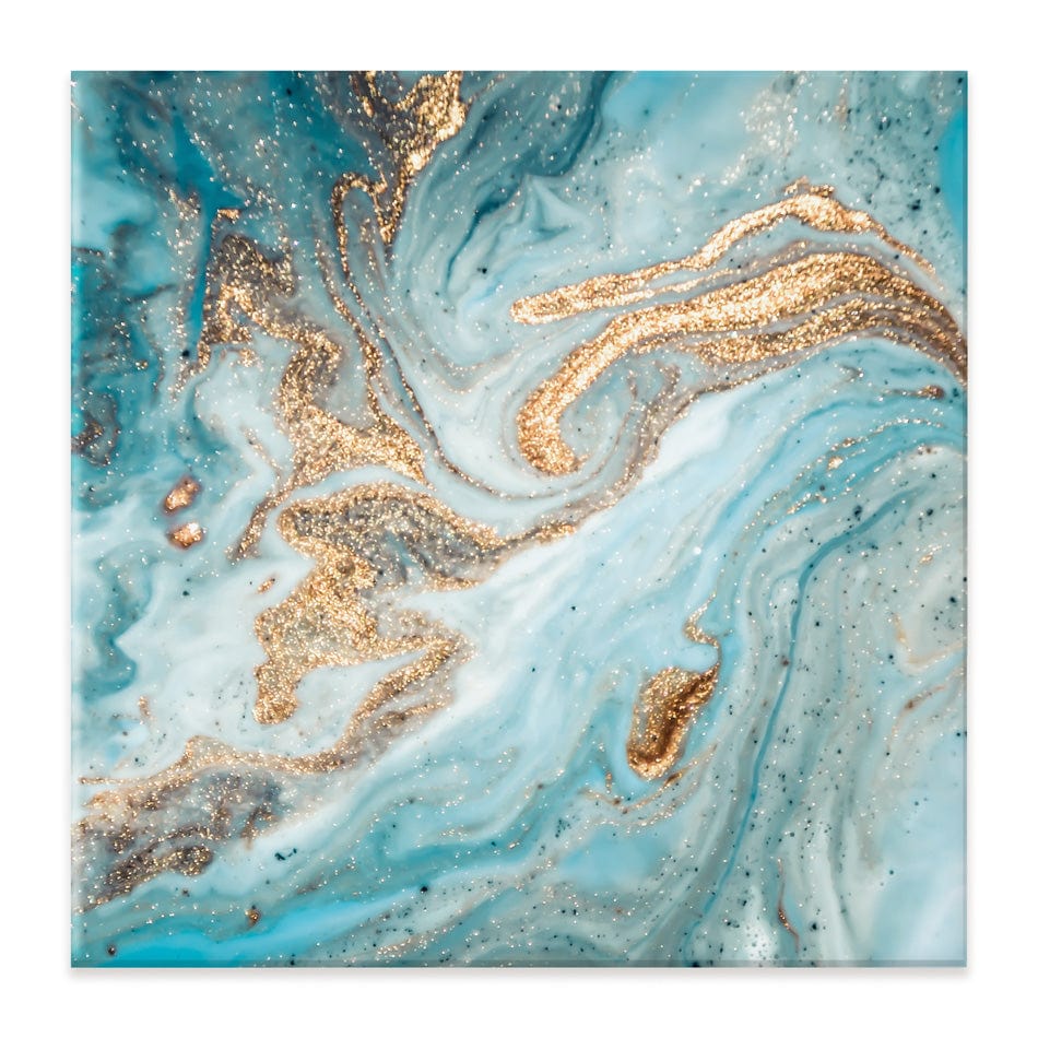 Turquoise Marble Square Canvas Print wall art product Independent