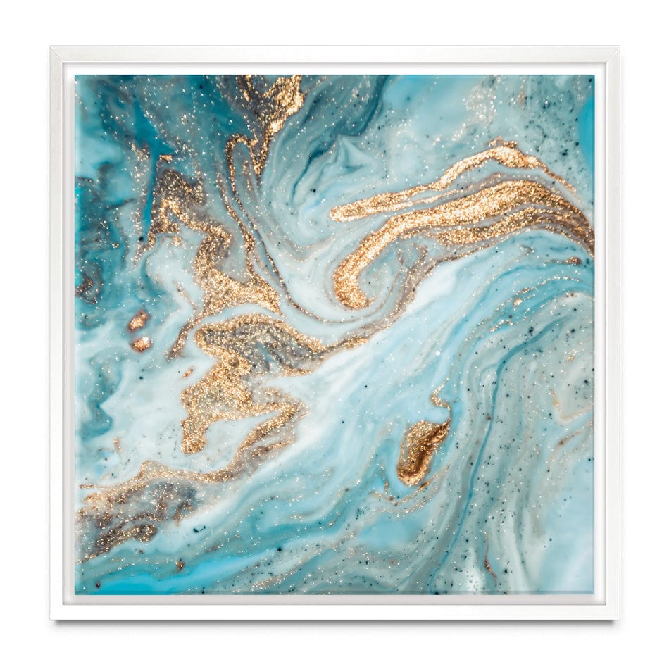 Turquoise Marble Square Canvas Print wall art product CARACOLLA / Shutterstock