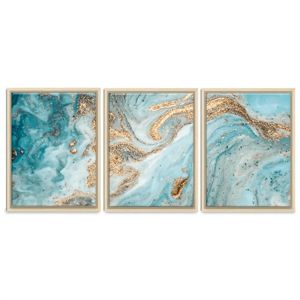 Turquoise Marble Trio Canvas Print Turquoise Marble Trio Canvas Print wall art product CARACOLLA / Shutterstock