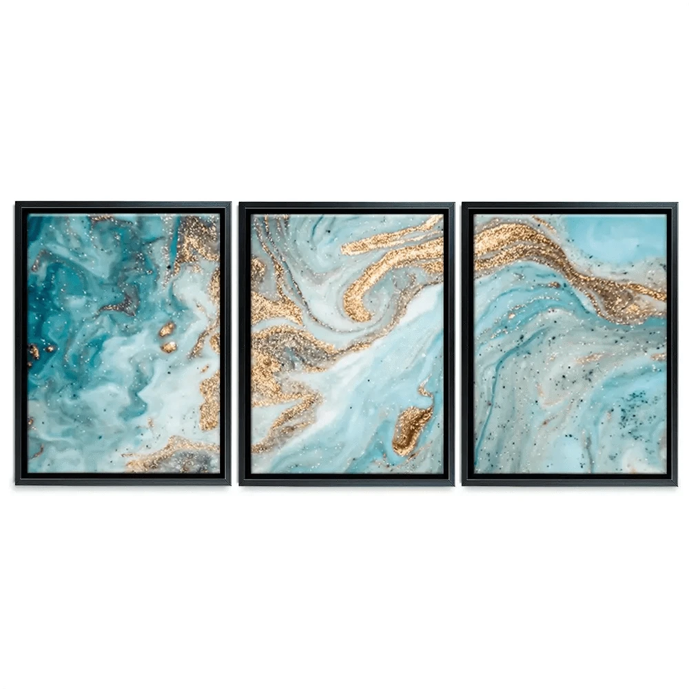 Turquoise Marble Trio Canvas Print Turquoise Marble Trio Canvas Print wall art product CARACOLLA / Shutterstock