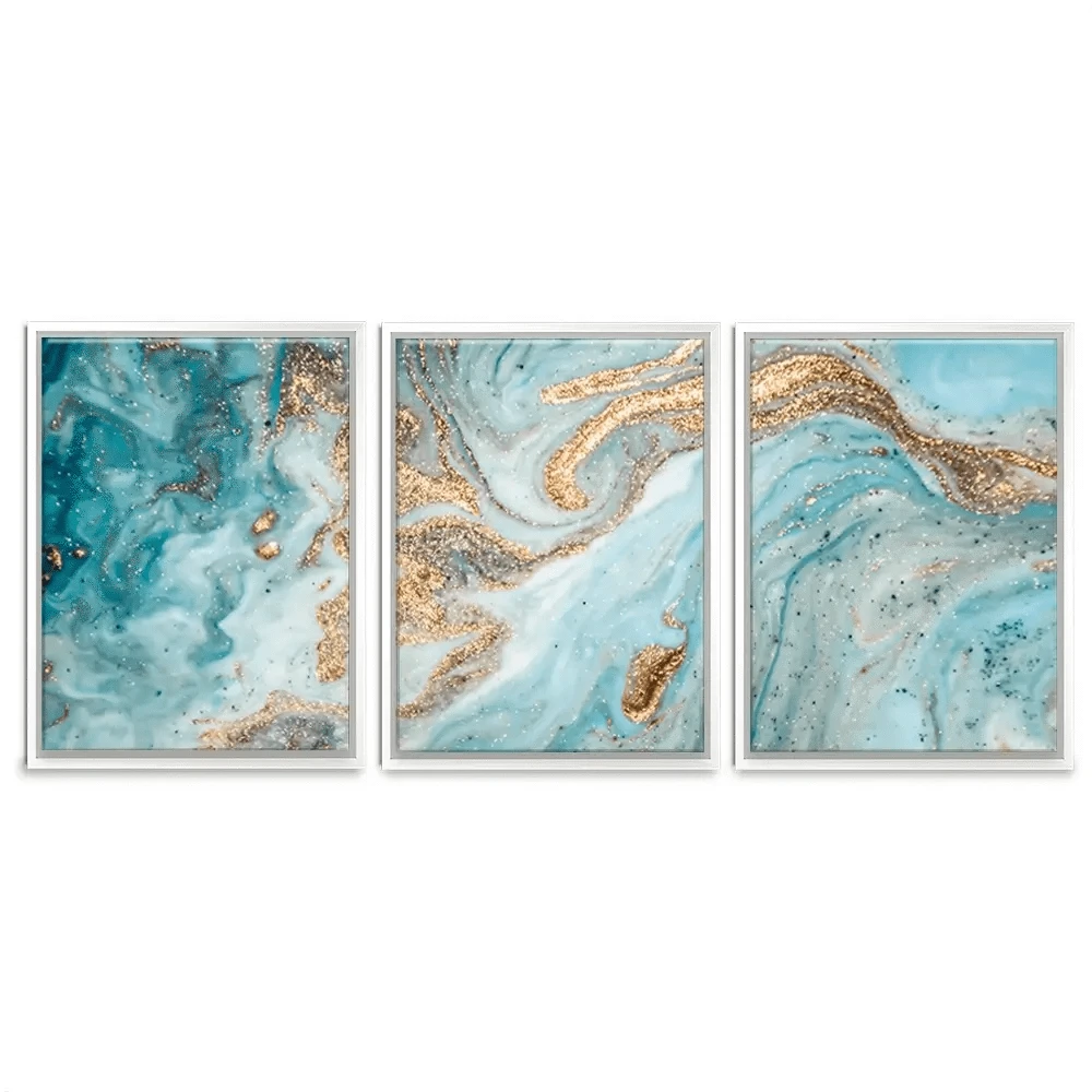Turquoise Marble Trio Canvas Print Turquoise Marble Trio Canvas Print wall art product CARACOLLA / Shutterstock