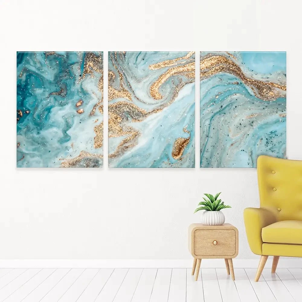 Turquoise Marble Trio Canvas Print Turquoise Marble Trio Canvas Print wall art product CARACOLLA / Shutterstock