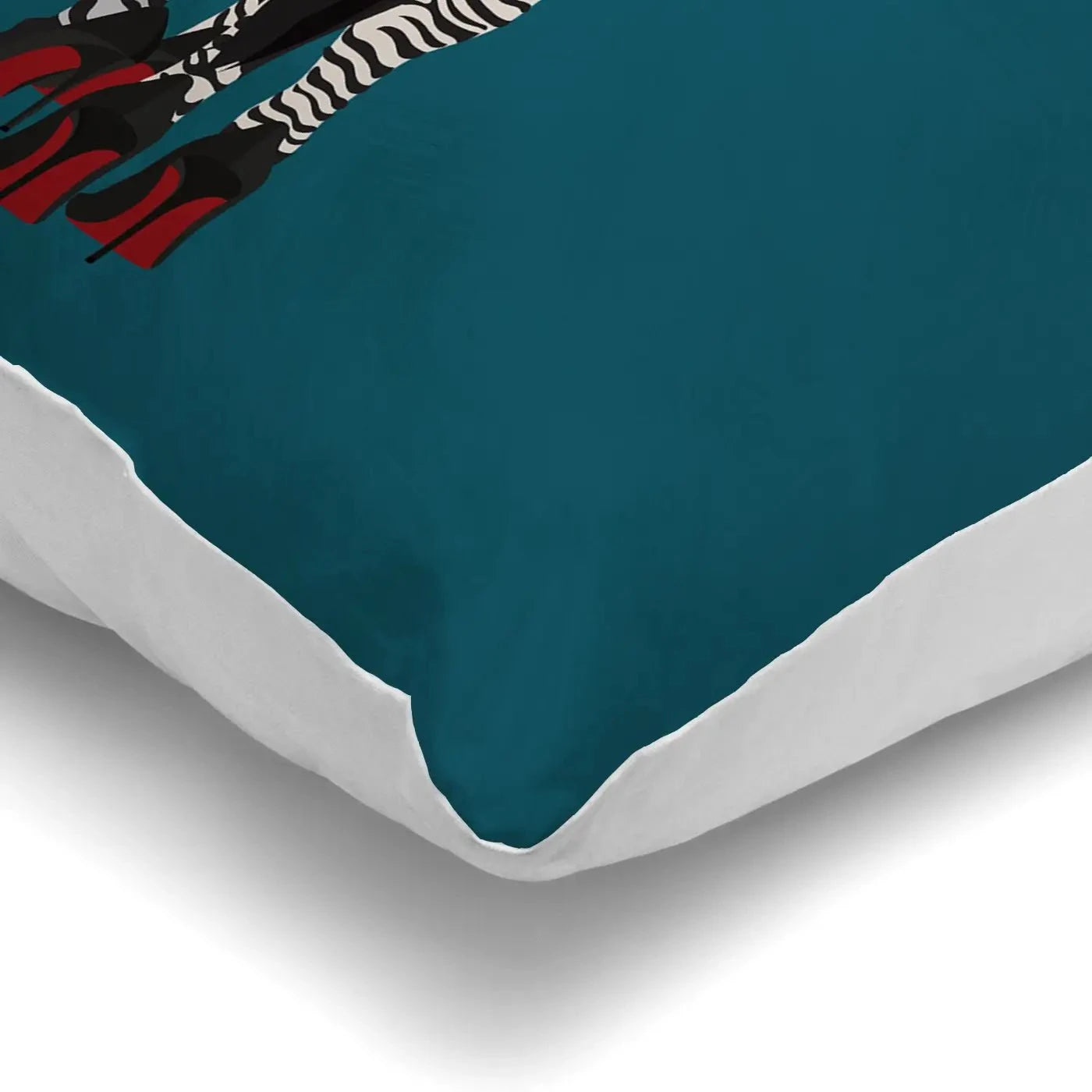 Turquoise Zebra Wearing Heels Cushion Turquoise Zebra Wearing Heels Cushion wall art product Sarah Manovski