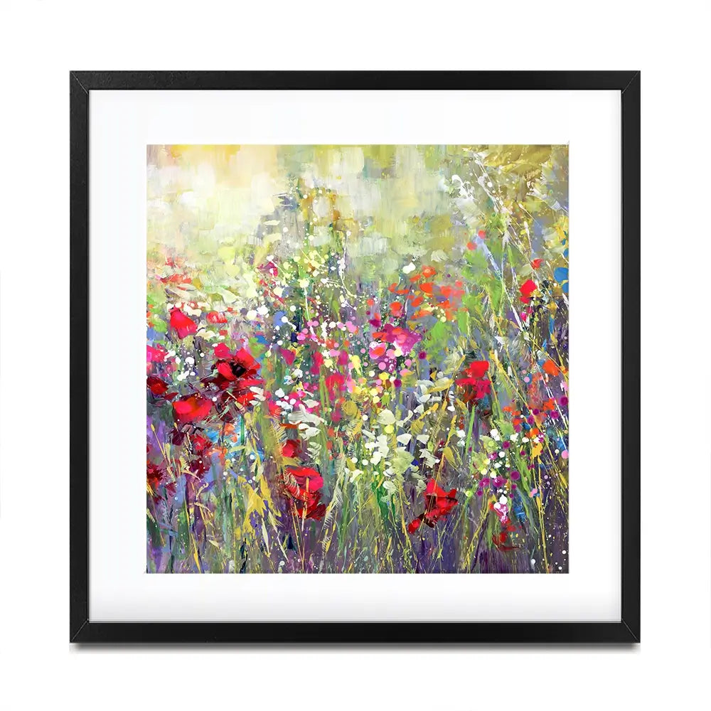 Tuscan Wildflower Field Square Framed Art Print Tuscan Wildflower Field Square Framed Art Print wall art product Leon Devenice