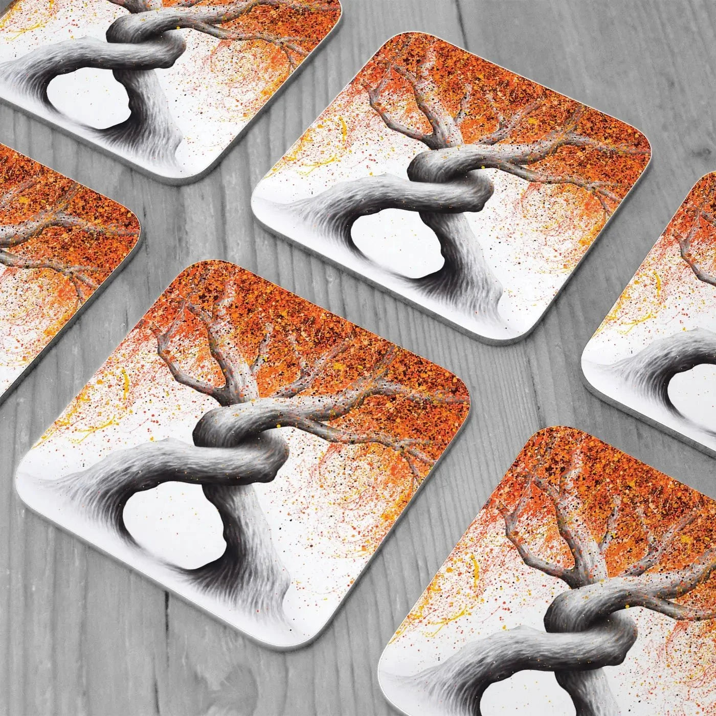 Twisting Love Trees Coaster Set Twisting Love Trees Coaster Set | Twisting Love Trees Art Coasters wall art product Ashvin Harrison