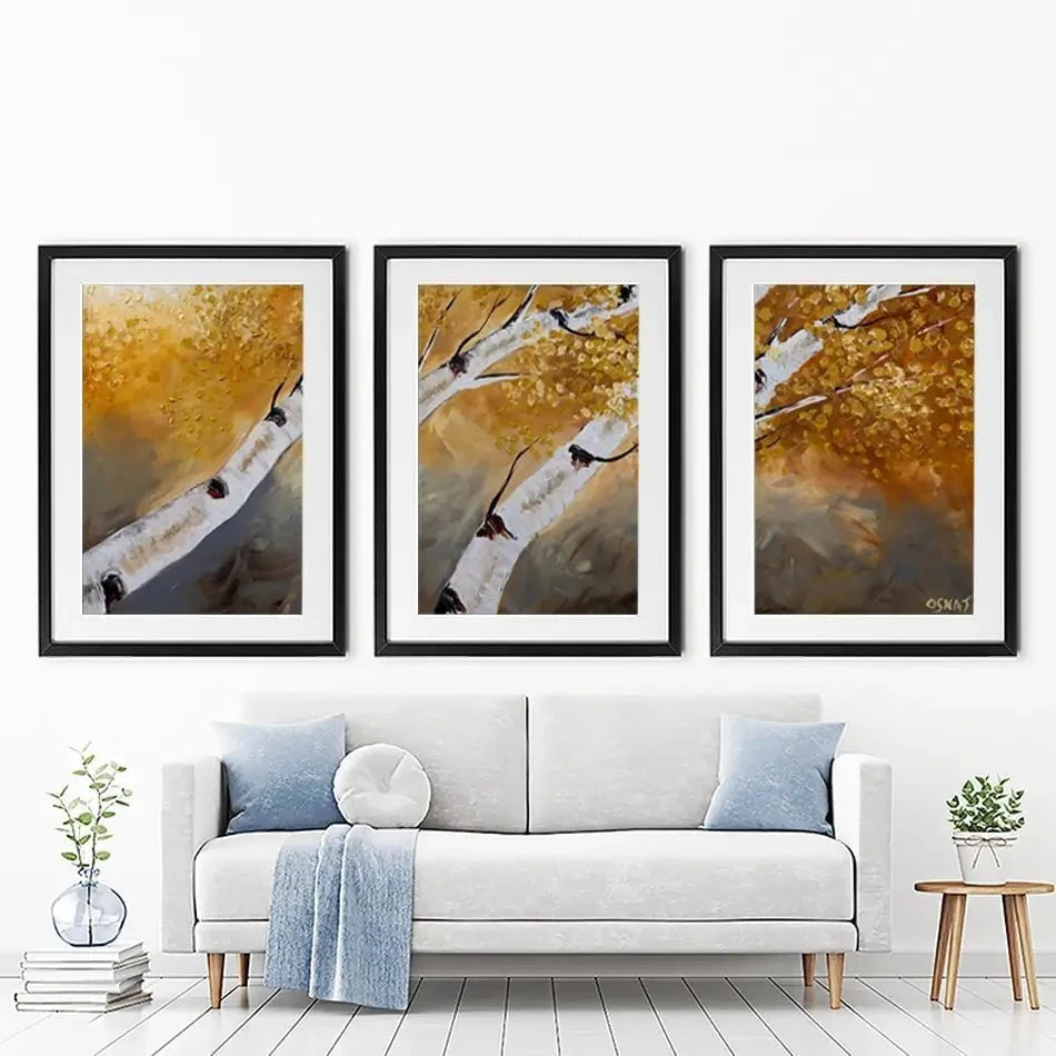 Two Autumn Trees Framed Art Print Trio Two Autumn Trees Framed Art Print Trio wall art product Osnat Tzadok