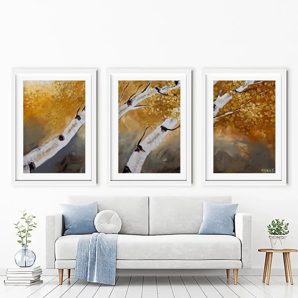 Two Autumn Trees Framed Art Print Trio Two Autumn Trees Framed Art Print Trio wall art product Osnat Tzadok