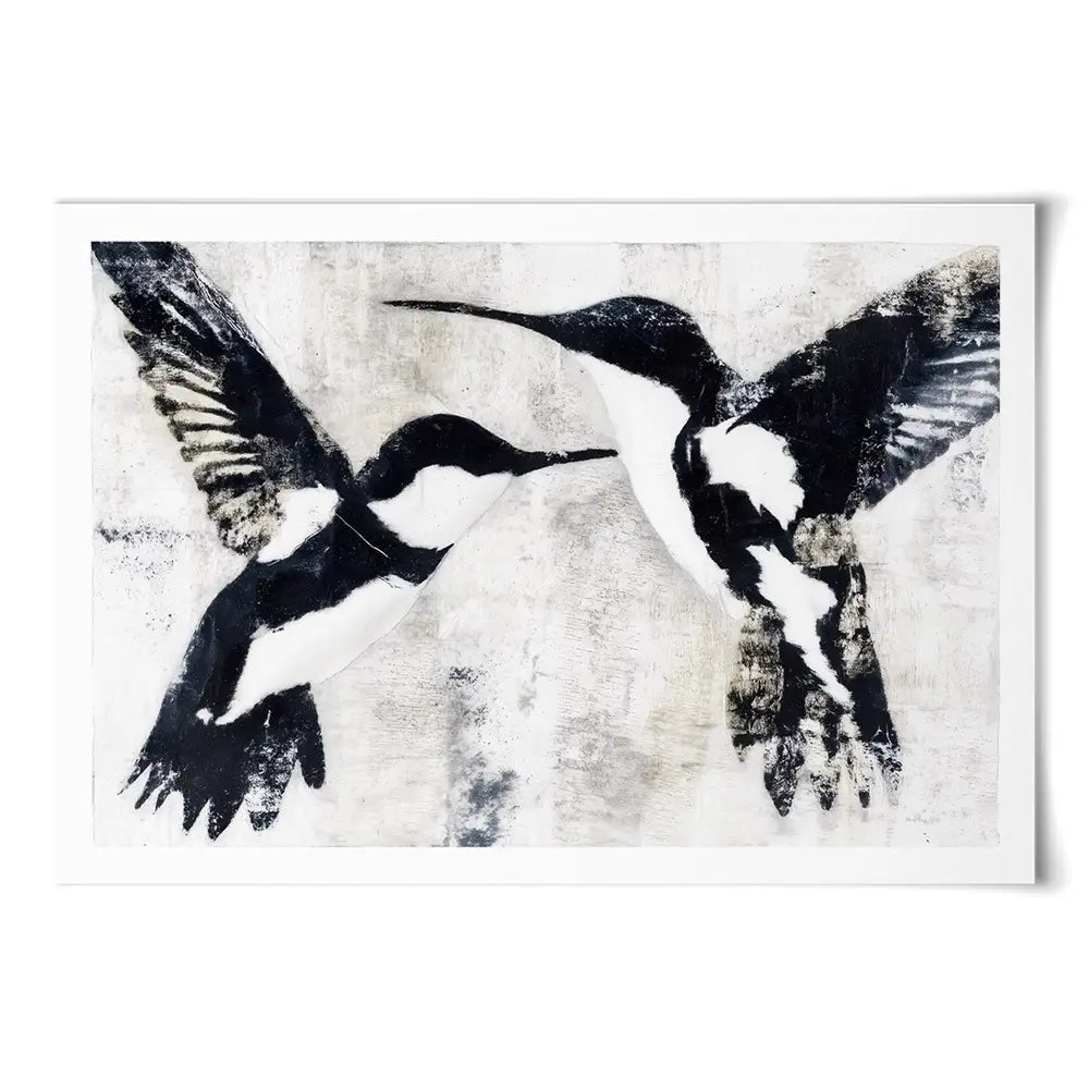 Two Birds In Flight Art Print Two Birds In Flight Art Print wall art product Chromatic Storm Studio
