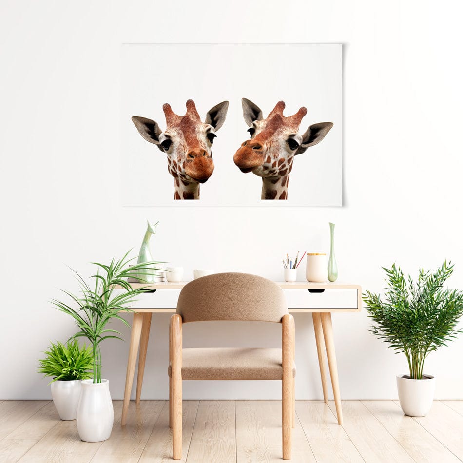 Two Giraffes Art Print wall art product / Shutterstock