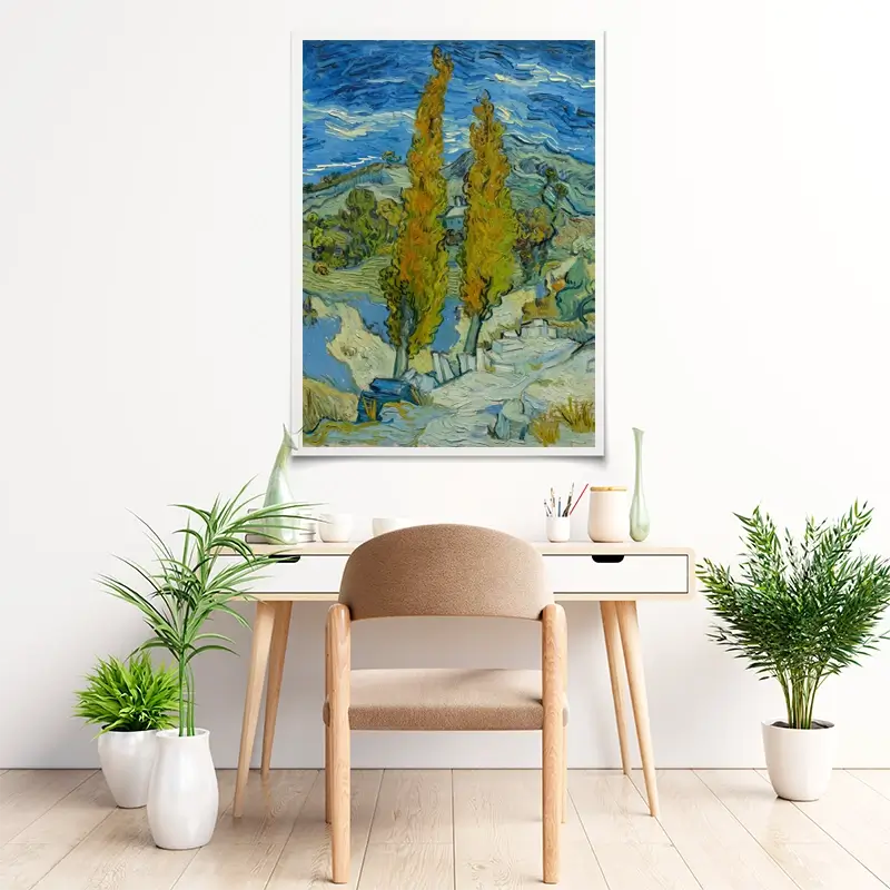 Two Poplars In The Alpilles Near Saint-Remy Art Print Two Poplars In The Alpilles Near Saint-Remy Art Print wall art product Vincent Van Gogh