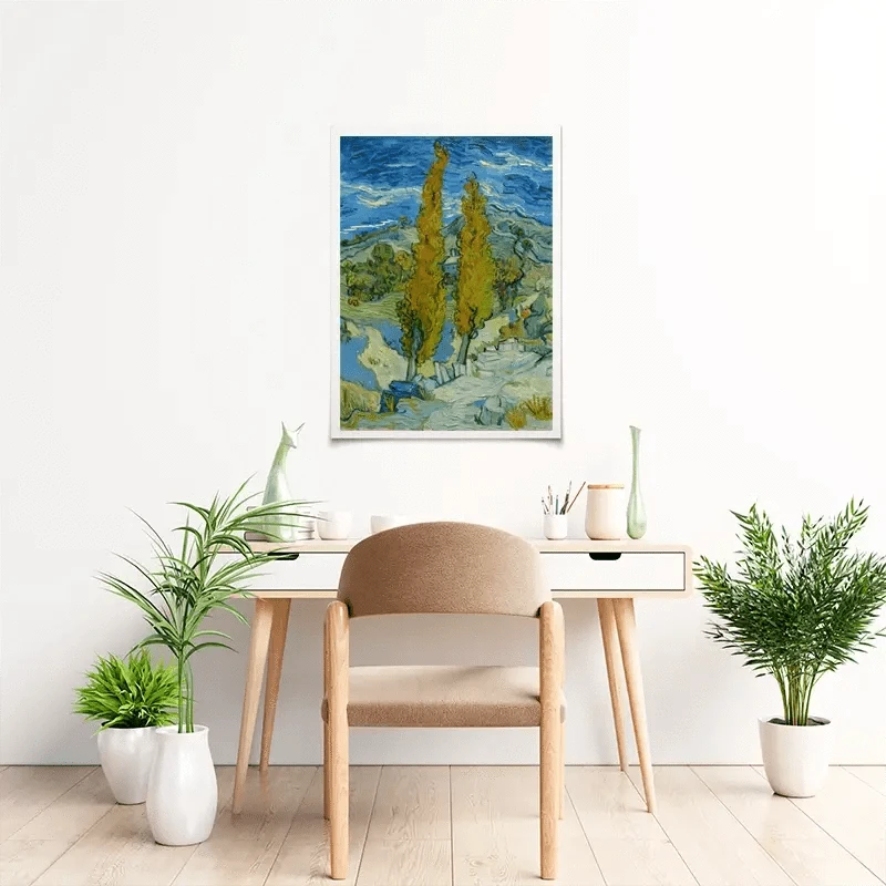 Two Poplars In The Alpilles Near Saint-Remy Art Print Two Poplars In The Alpilles Near Saint-Remy Art Print wall art product Vincent Van Gogh