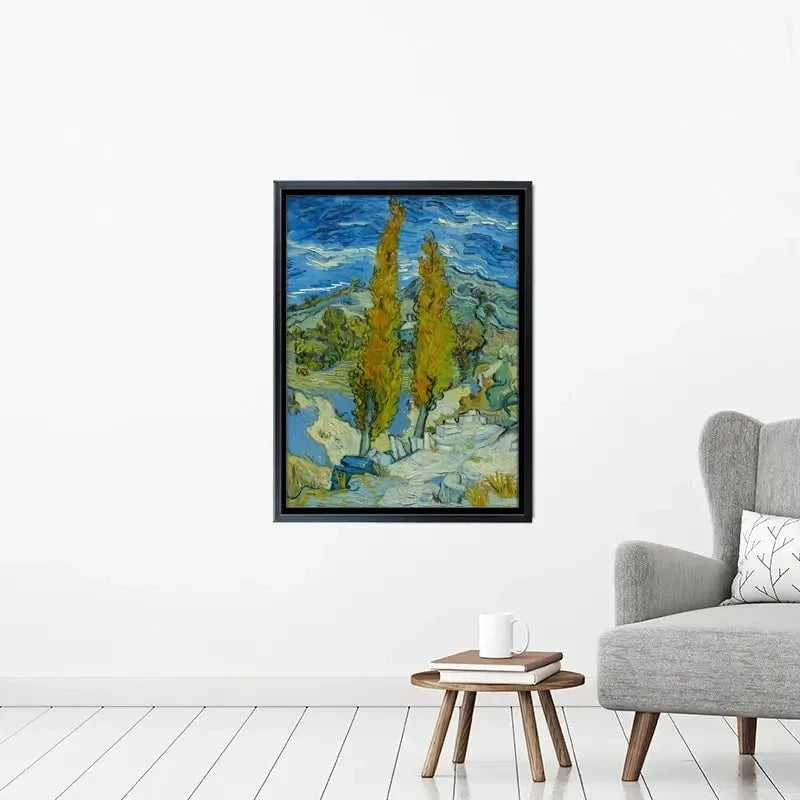 Two Poplars In The Alpilles Near Saint-Remy Canvas Print Two Poplars In The Alpilles Near Saint-Remy Canvas Print wall art product Vincent Van Gogh