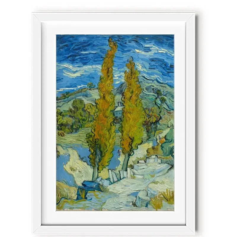 Two Poplars In The Alpilles Near Saint-Remy Framed Art Print Two Poplars In The Alpilles Near Saint-Remy Framed Art Print wall art product Vincent Van Gogh