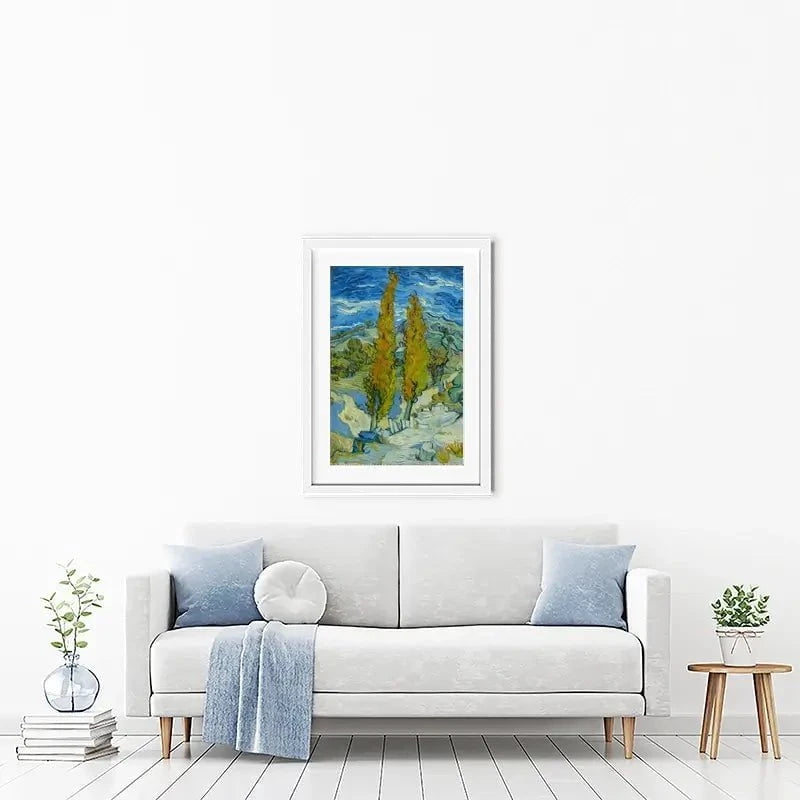 Two Poplars In The Alpilles Near Saint-Remy Framed Art Print Two Poplars In The Alpilles Near Saint-Remy Framed Art Print wall art product Vincent Van Gogh