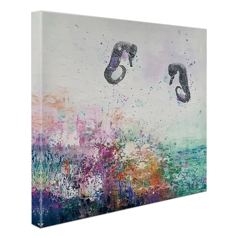 Two Seahorses Canvas Print Two Seahorses Canvas Print wall art product Laure Bury