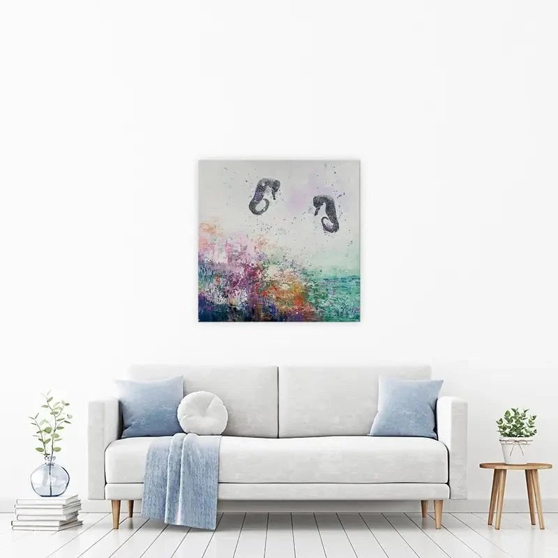 Two Seahorses Canvas Print Two Seahorses Canvas Print wall art product Laure Bury