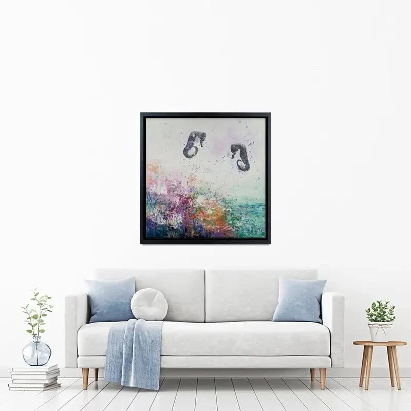 Two Seahorses Canvas Print Two Seahorses Canvas Print wall art product Laure Bury