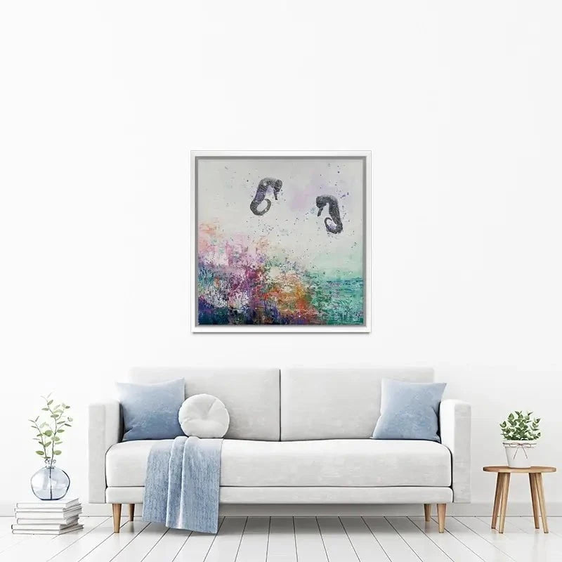 Two Seahorses Canvas Print Two Seahorses Canvas Print wall art product Laure Bury