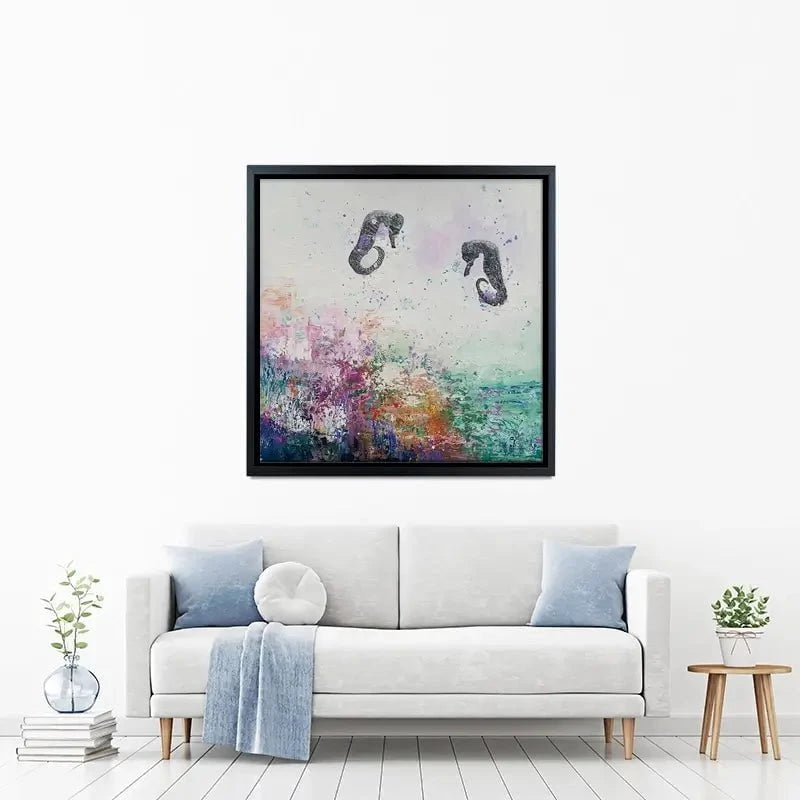 Two Seahorses Canvas Print Two Seahorses Canvas Print wall art product Laure Bury