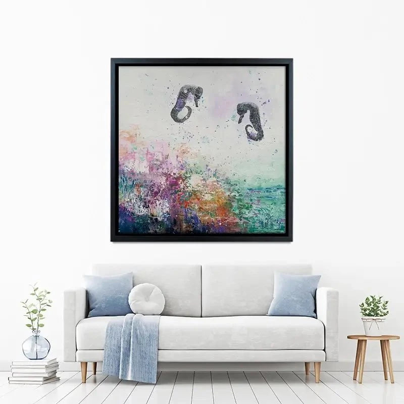 Two Seahorses Canvas Print Two Seahorses Canvas Print wall art product Laure Bury