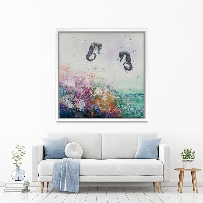 Two Seahorses Canvas Print Two Seahorses Canvas Print wall art product Laure Bury
