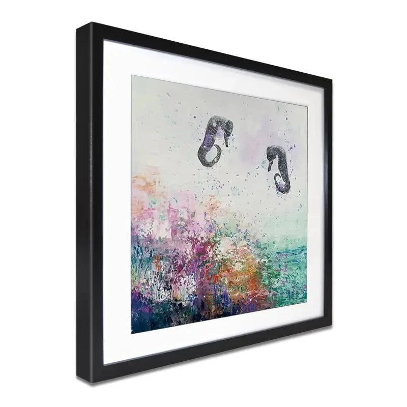 Two Seahorses Framed Art Print Two Seahorses Framed Art Print wall art product Laure Bury