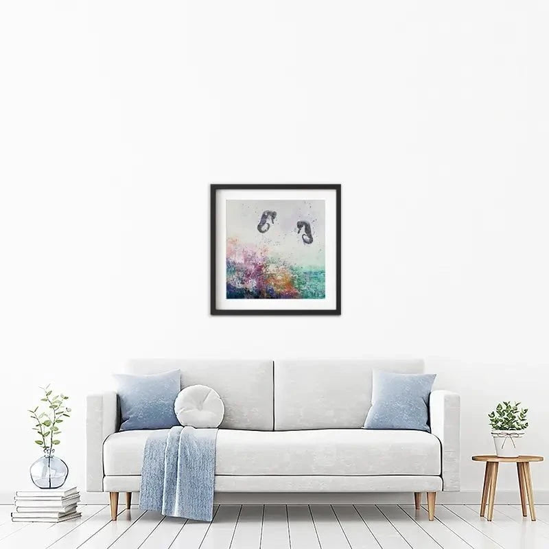 Two Seahorses Framed Art Print Two Seahorses Framed Art Print wall art product Laure Bury