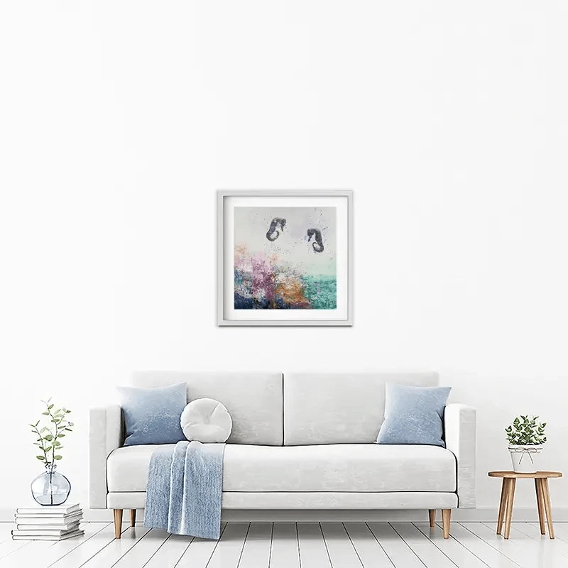 Two Seahorses Framed Art Print Two Seahorses Framed Art Print wall art product Laure Bury