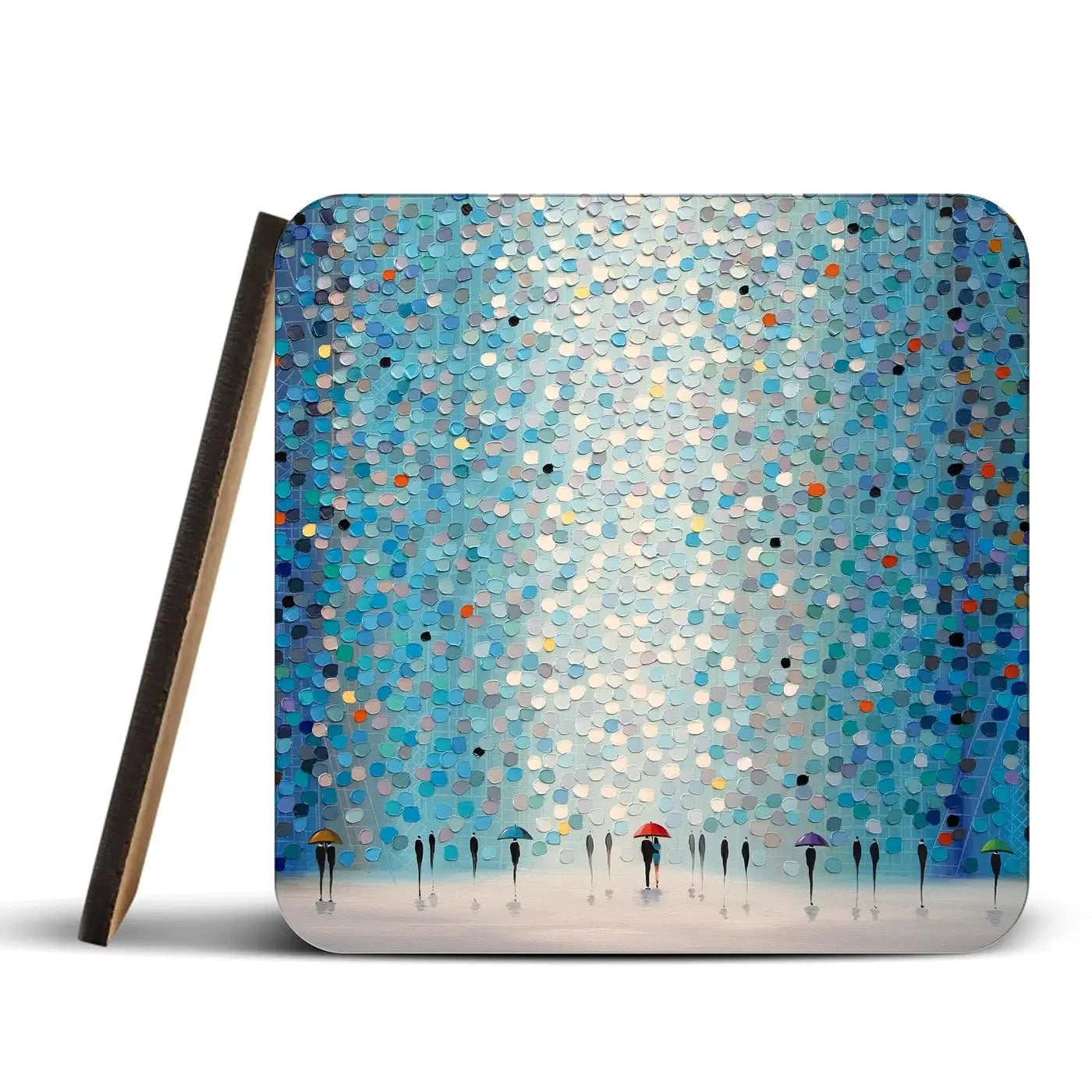Umbrellas At Night Coaster Set Umbrellas At Night Coaster Set | Umbrellas At Night Art Coasters wall art product Ekaterina Ermilkina