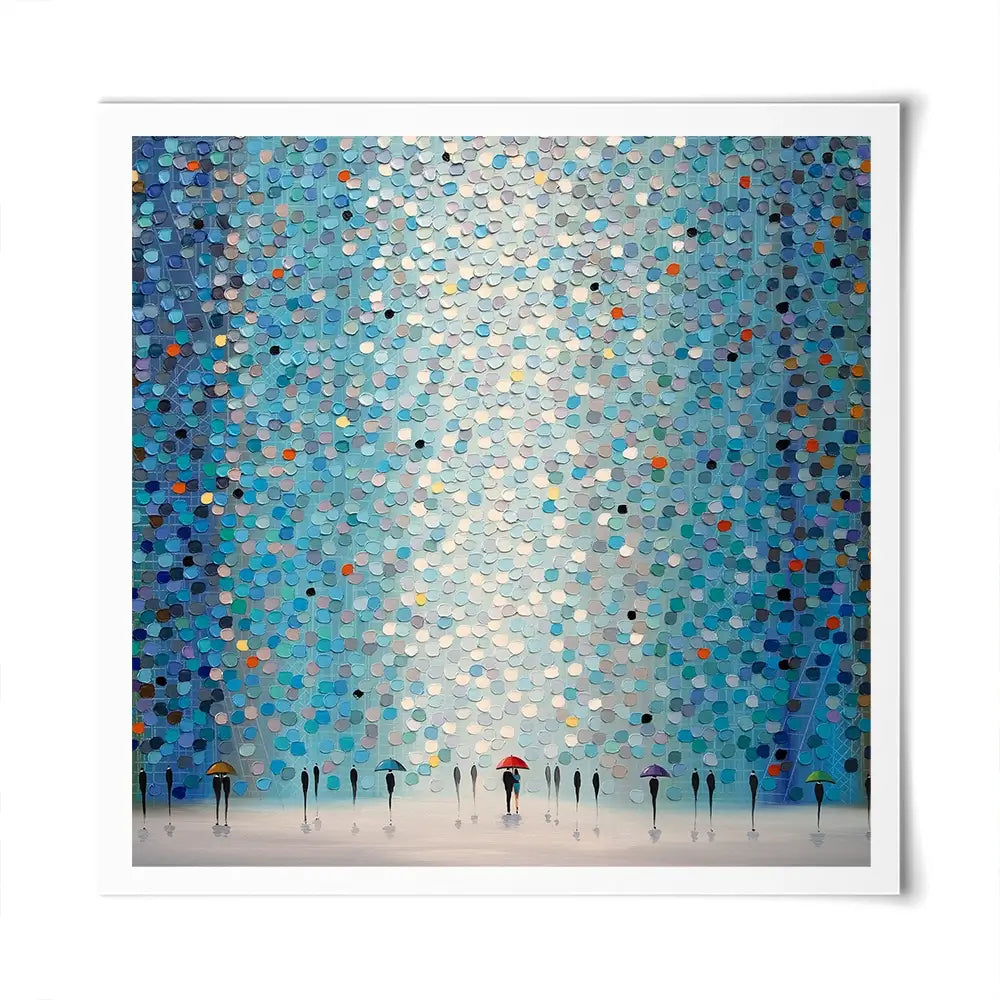 Umbrellas At Night Square Art Print Umbrellas At Night Square Art Print wall art product Ekaterina Ermilkina