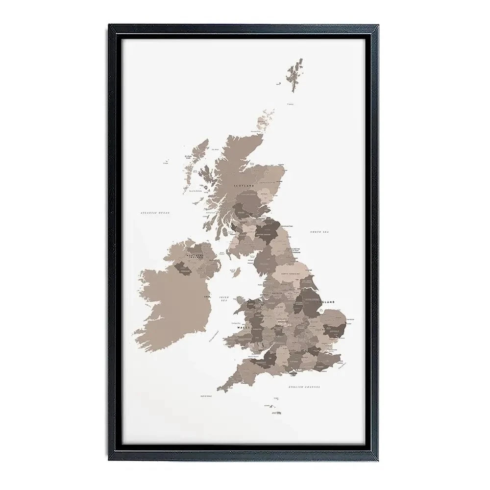 United Kingdom Sepia Map Canvas Print United Kingdom Sepia Map Canvas Print wall art product H Goossens