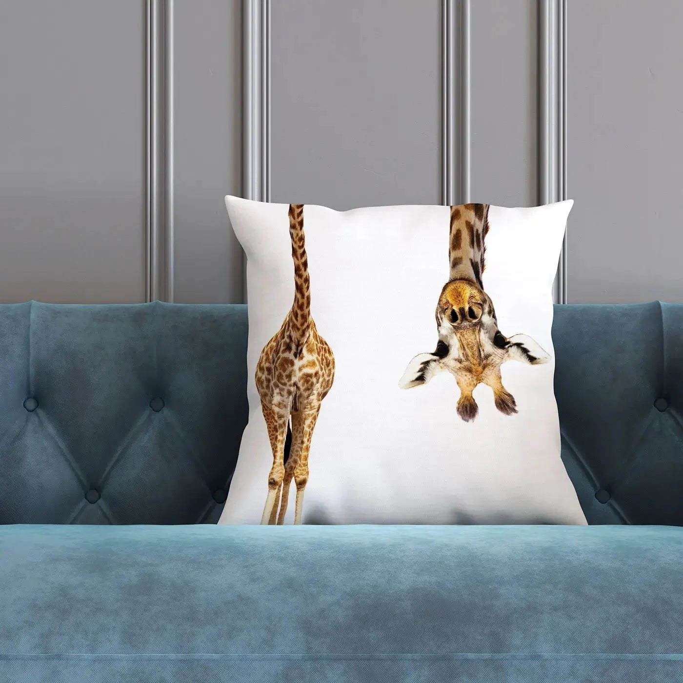 Upside Down Giraffe Cushion Upside Down Giraffe Cushion wall art product Sergey Novikov / Shutterstock