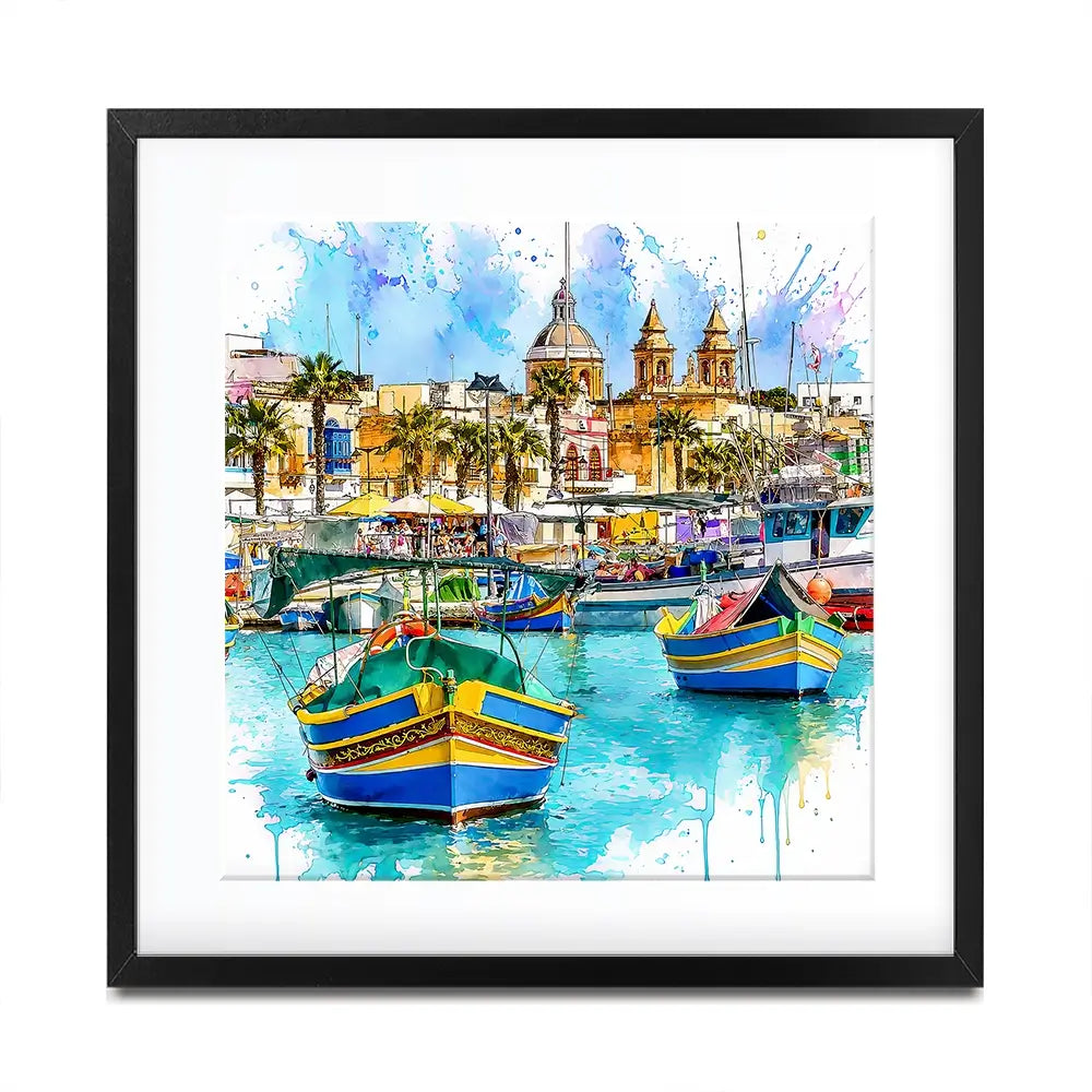 Valetta Malta Square Framed Art Print Valetta Malta Square Framed Art Print wall art product David Alexander Elder