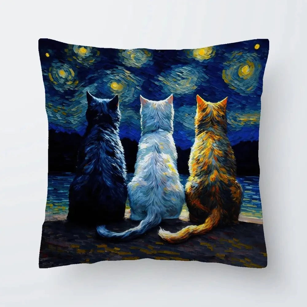 Van Gogh Three Cats Cushion Van Gogh Three Cats Cushion wall art product Svetlana Aleynikova