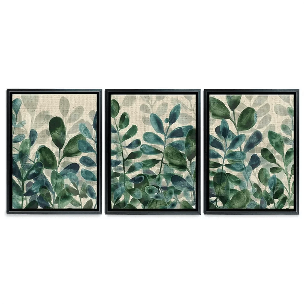 Verdant Sophistication Trio Canvas Print Verdant Sophistication Trio Canvas Print wall art product June Erica Vess