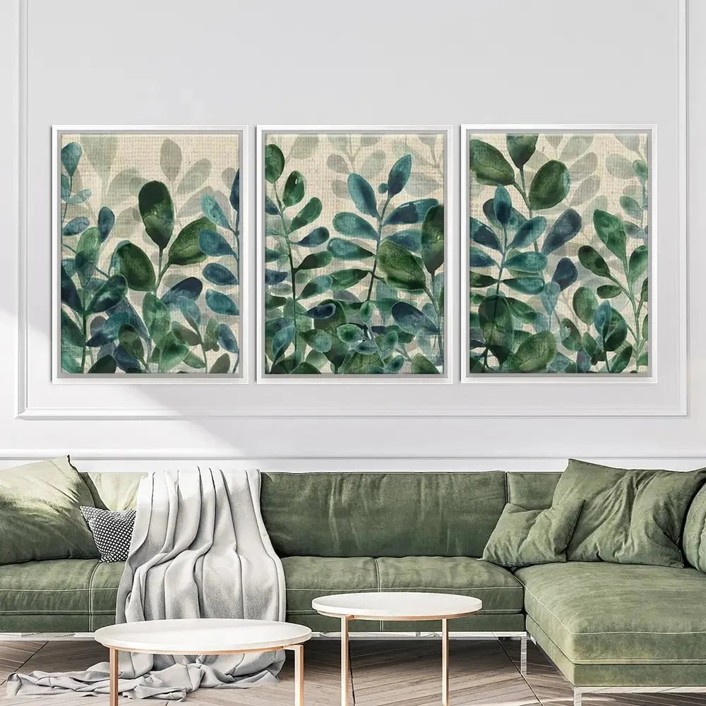 Verdant Sophistication Trio Canvas Print Verdant Sophistication Trio Canvas Print wall art product June Erica Vess